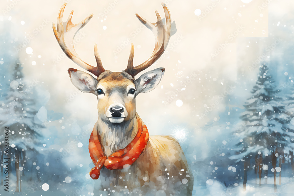 Abstract Oil Painting Christmas Deer Wall Art Abstract Oil Painting Christmas Deer Wall Art