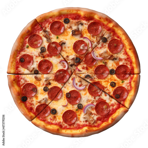 Pizza photorealistic hyper detailed isolated AI generated illustration