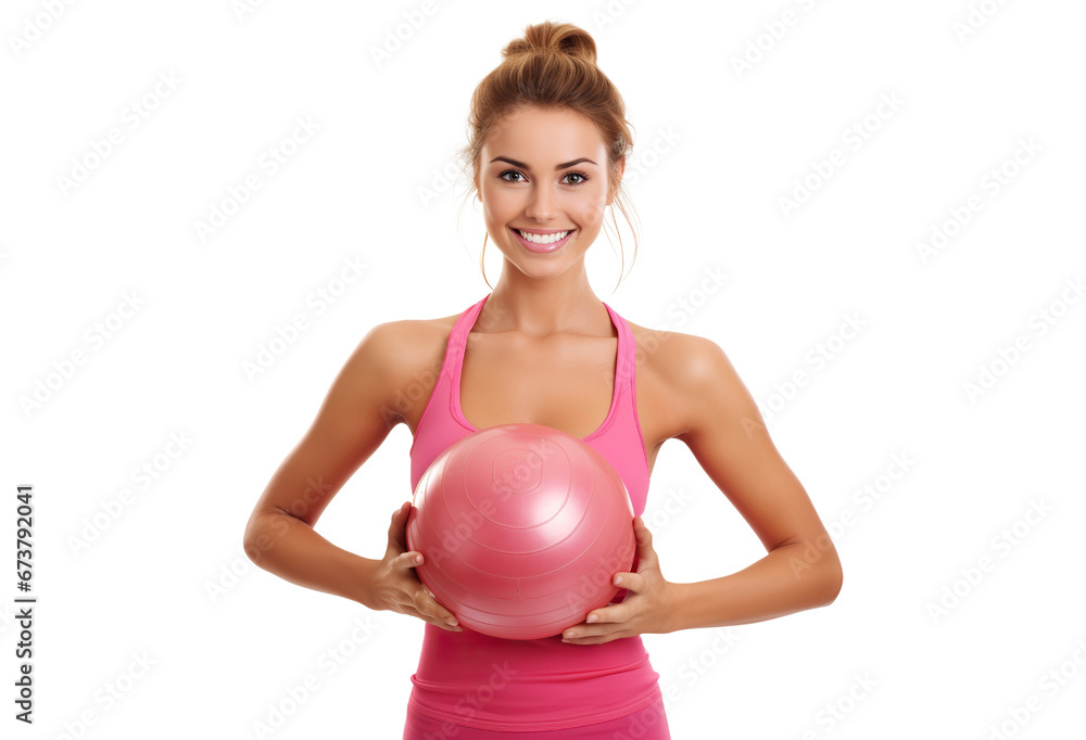 Positive pretty girl with an athletic figure, cut out Positive pretty girl with an athletic figure, cut out