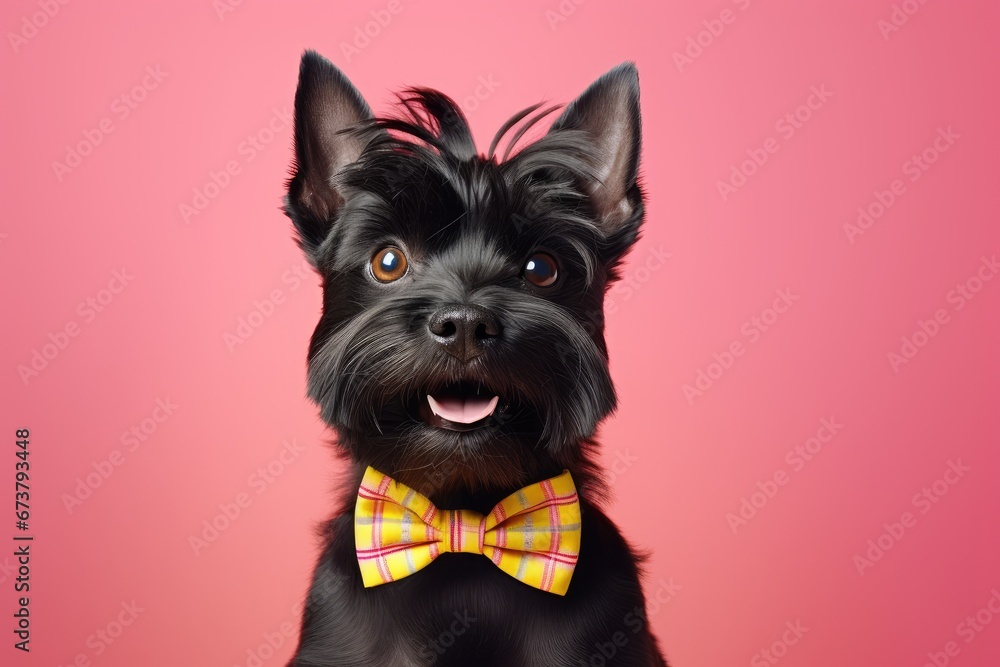 A Dapper Canine in a Stylish Yellow Bow Tie