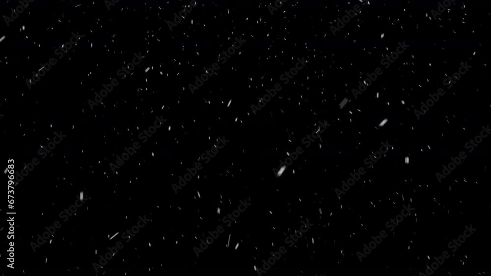 Snow falling down on black transparent Snow falling down on black transparent