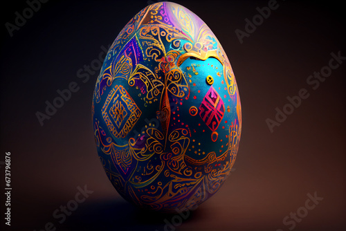 Beautiful Easter egg designed crafted painted. Easter concept