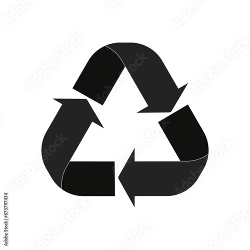 Isolated icon of green triangle recycle with gradient black for ecology, green, recycle and reuse symbol