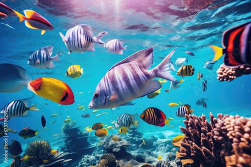 Colorful underwater world with a big variety of Sealife in tropical ocean © Joyce