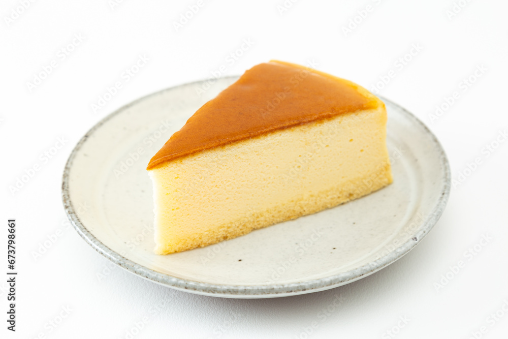 白背景いチーズケーキ