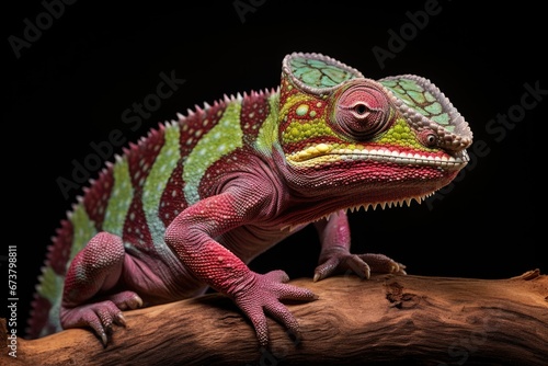 Colorful Lizard Perched on Vibrant Tree Branch
