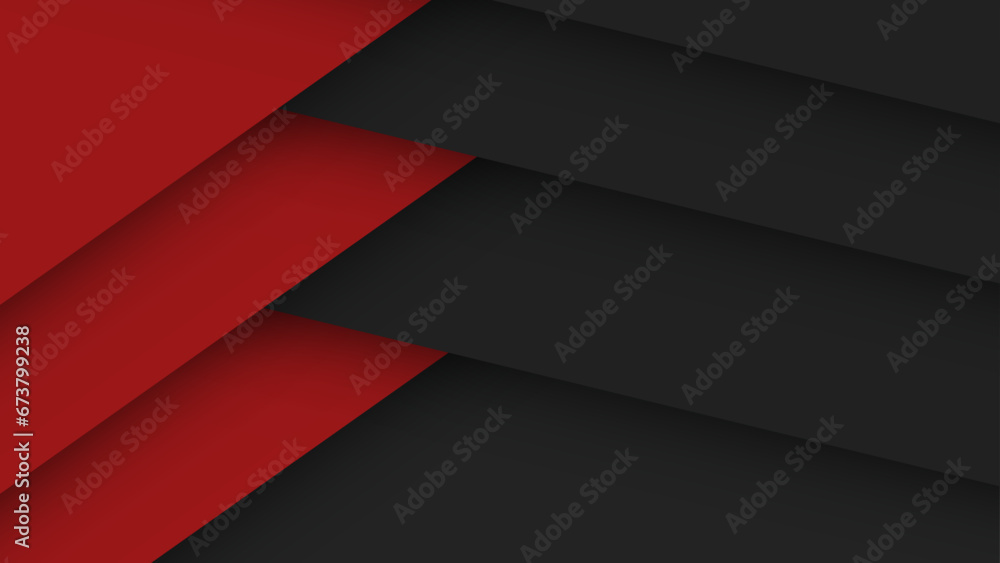3D red techno abstract background overlap layer on dark space decoration. Modern graphic design element future style concept for banner, flyer, card, or brochure cover
