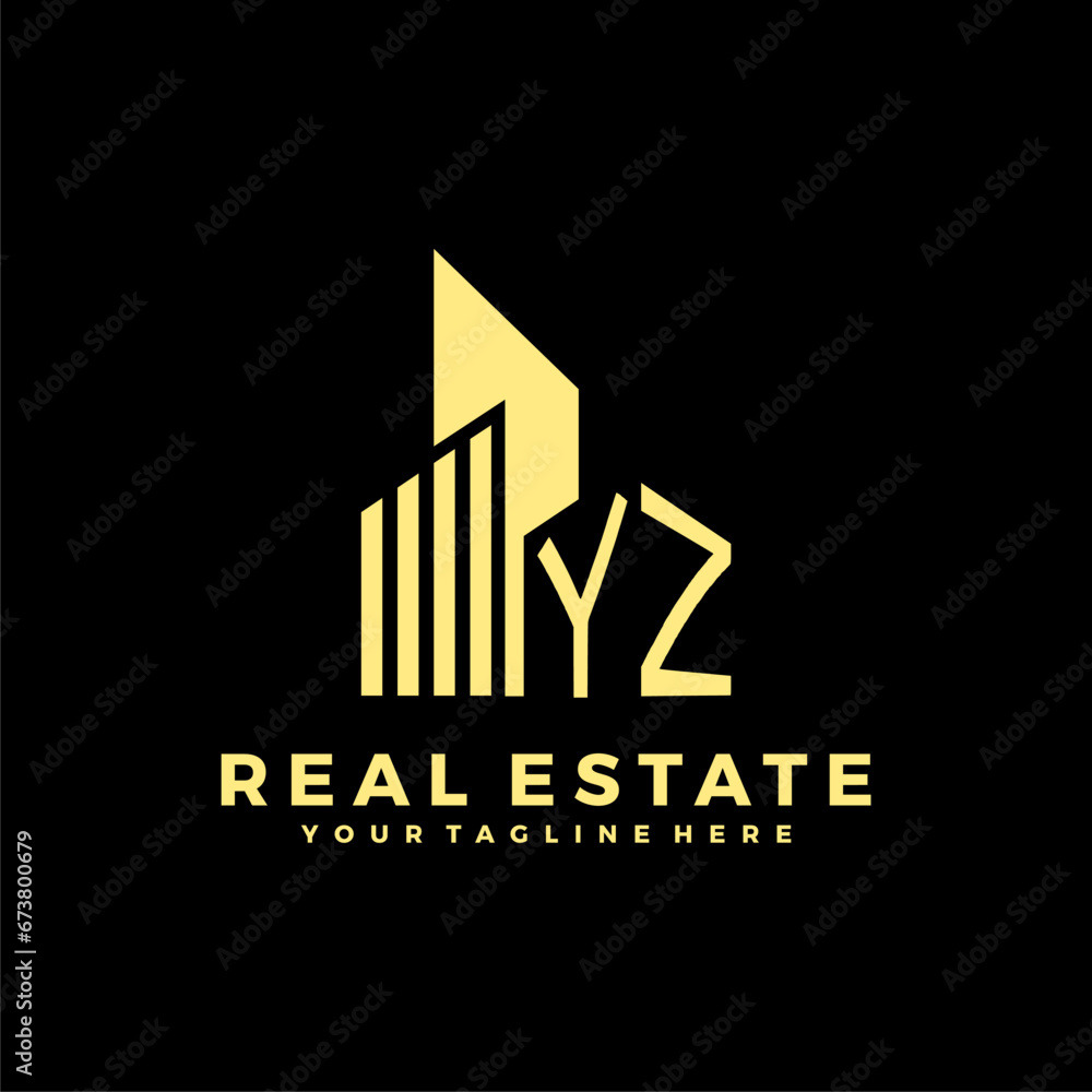 YZ Initials Real Estate Logo Vector Art  Icons  and Graphics