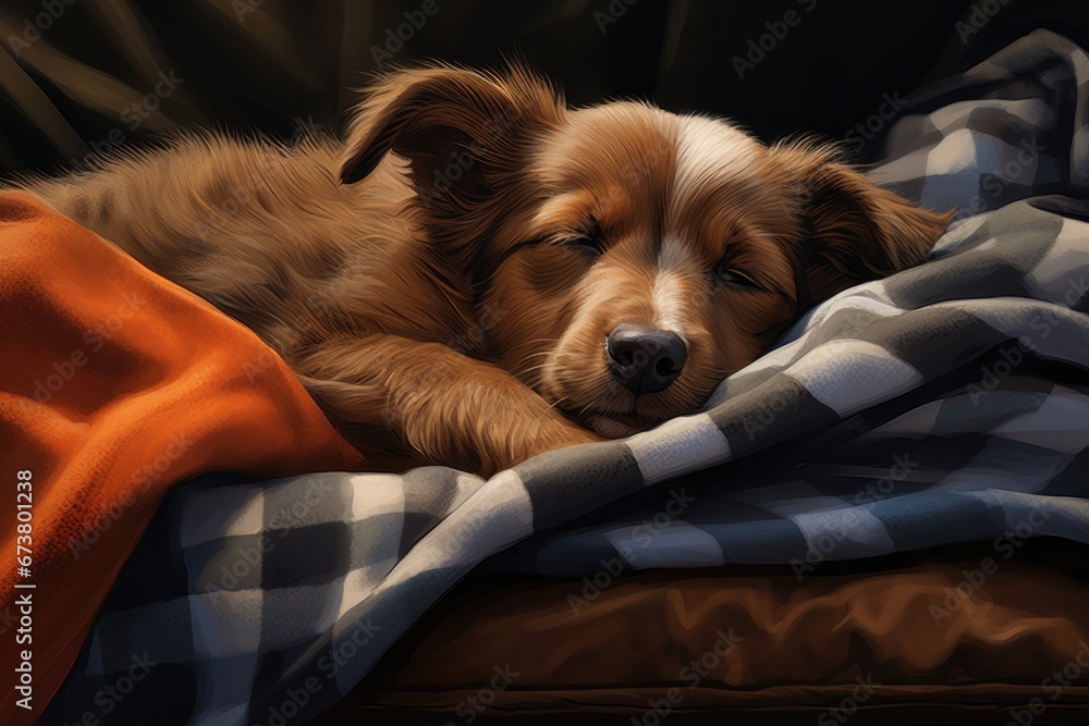 A Cozy Canine Nap on a Soft, Comfy Blanket