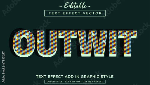 Fantastic pattern style text effect with beautiful color combination 