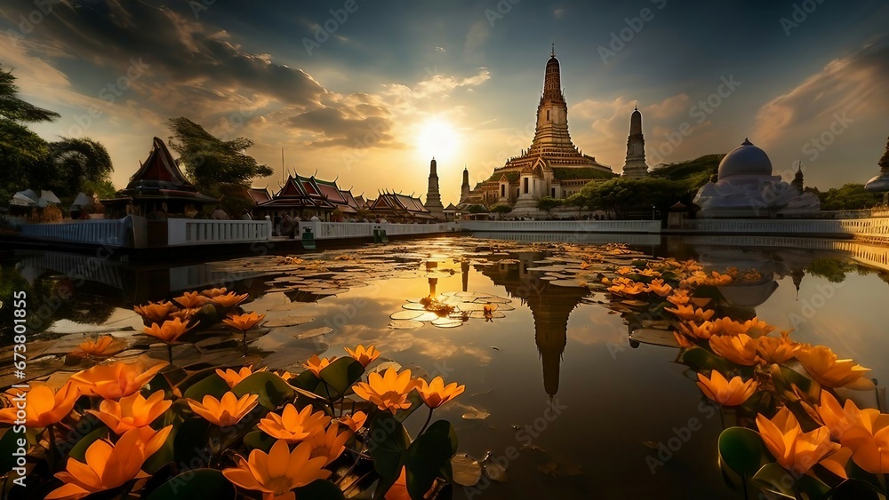 Fototapeta premium Timeless Beauty: Thai Temple Architecture Unveiled