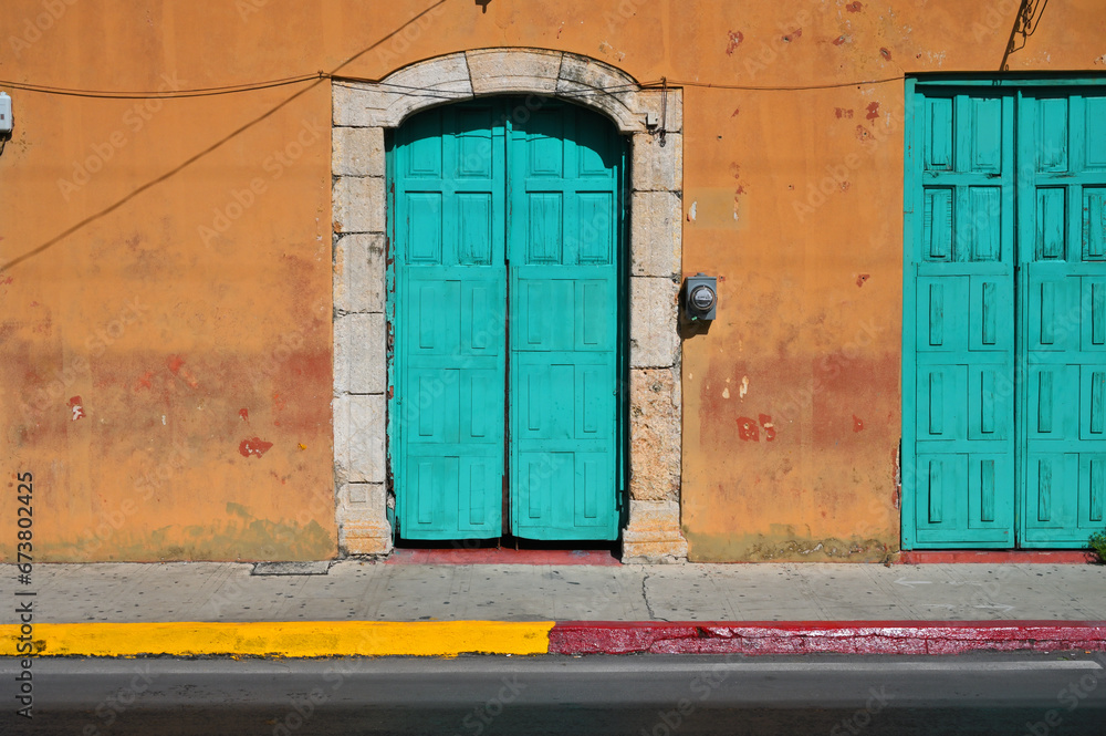 Colorful colonial style buildings Colorful colonial style buildings