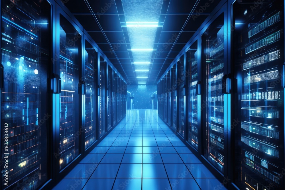 Fototapeta premium Rows of Servers in a Data Center