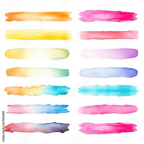 Watercolor Paint Strokes: A Vibrant Display of Color and Creativity photo