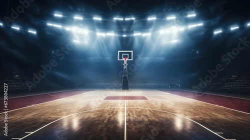 Basketball court in Arena, Professional basketball court. © visoot