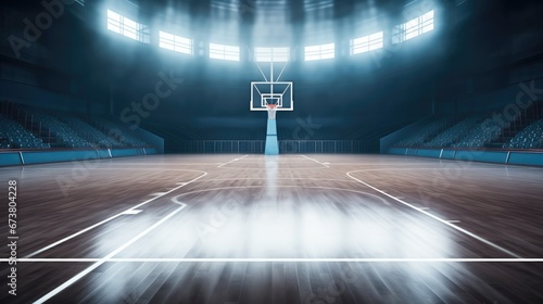 Basketball court in Arena, Professional basketball court. © visoot