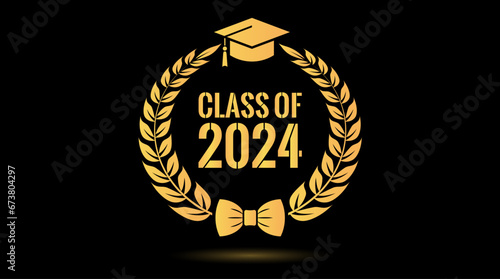 Senior class of 2024 year, graduation icon
