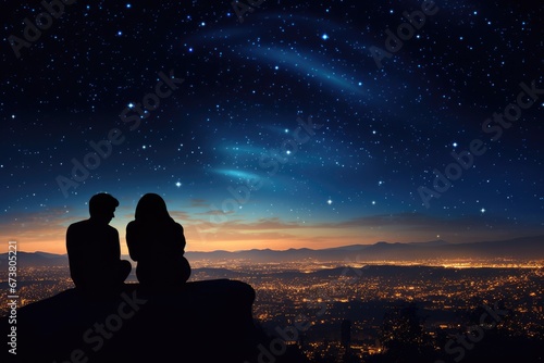 A Serene Night Underneath the Starry Sky