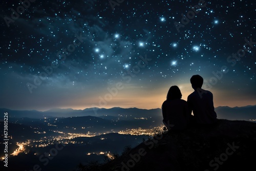 A Serene Night Under the Starry Sky