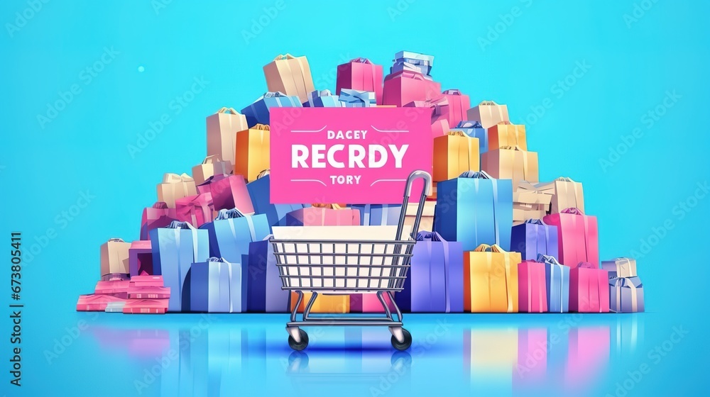 Obraz premium Internet Monday shopping carnival promotional illustration.generated with AI.