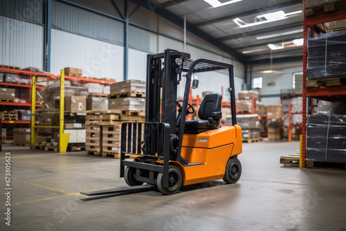 A Busy Warehouse: Forklifts, Pallets, and Efficient Operations © pham