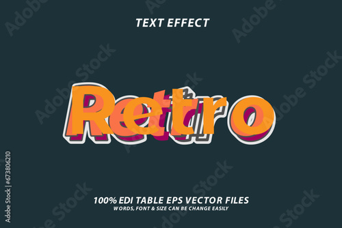Retro 3d vector eps fully editable text effect illustration template.