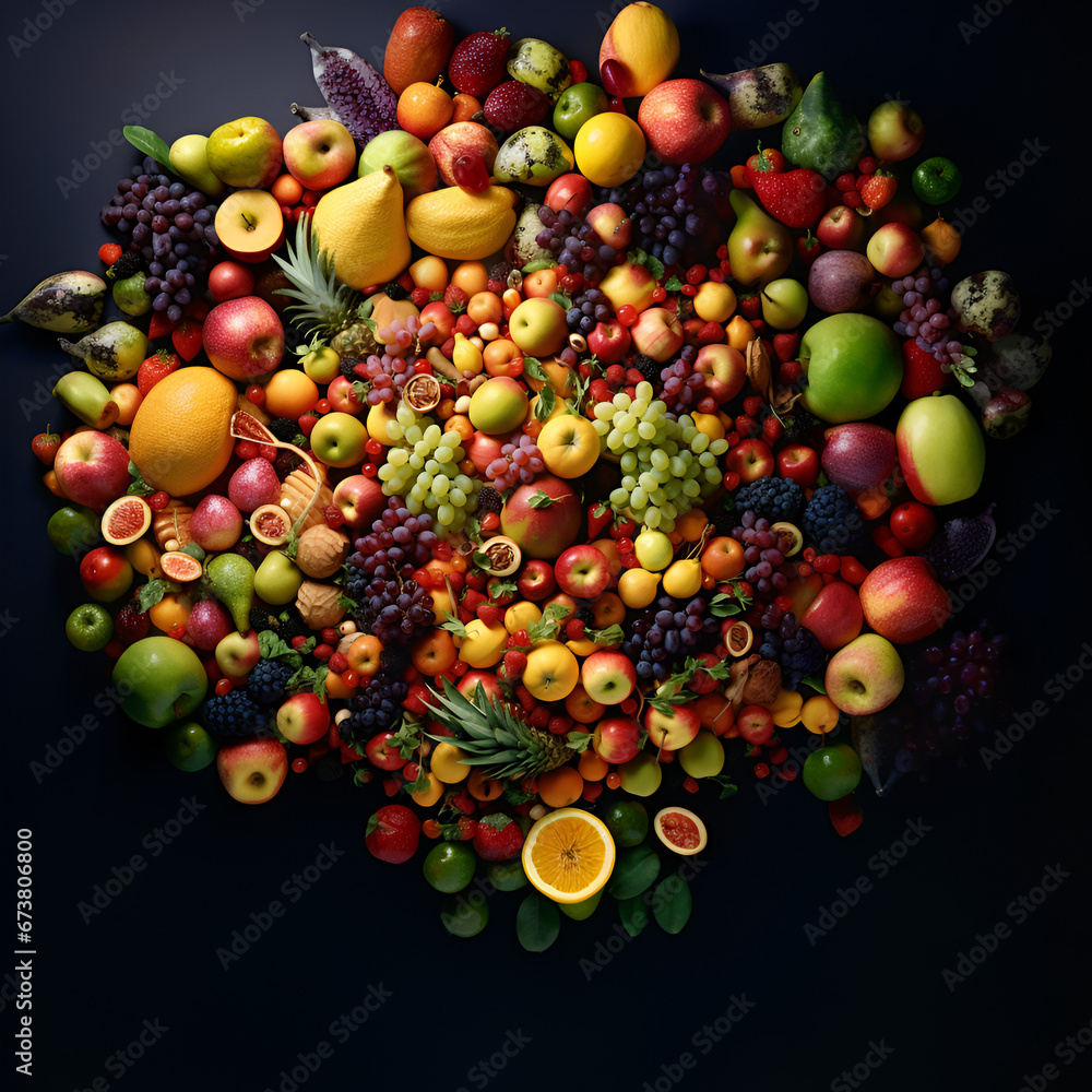 huge pile of different fruits