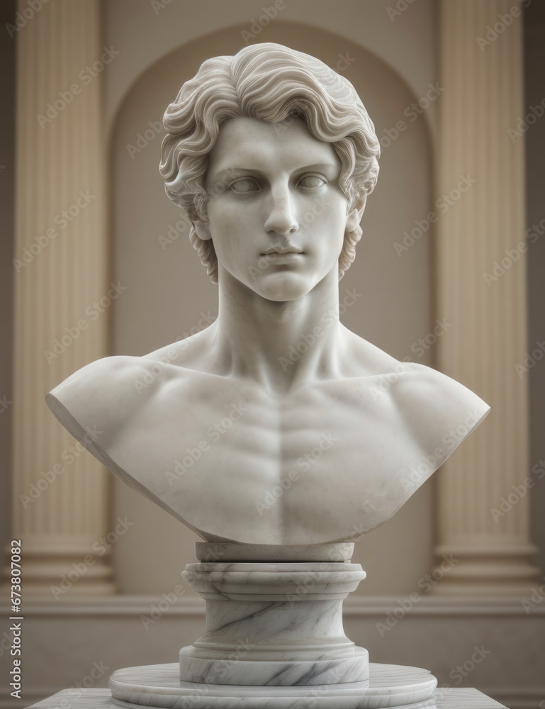 Obraz premium Classic statue. A marble bust of a young man