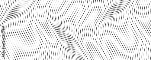 Halftone monochrome background with flowing dots