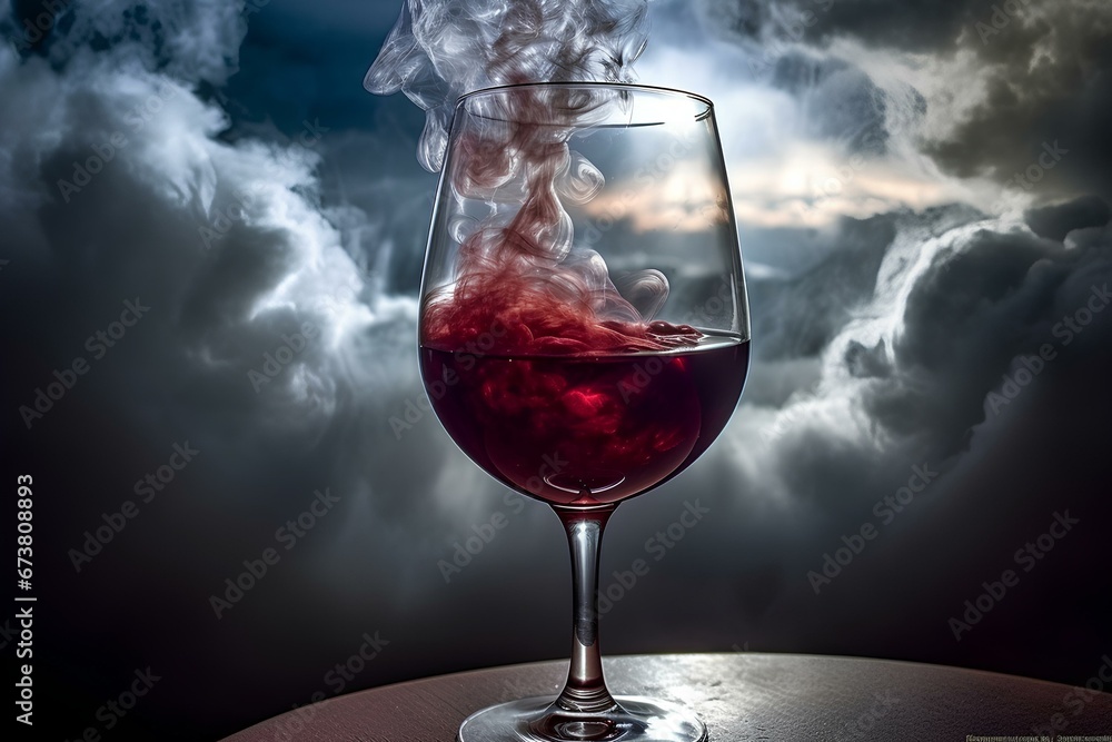 Naklejka premium red wine splash made by midjeorney