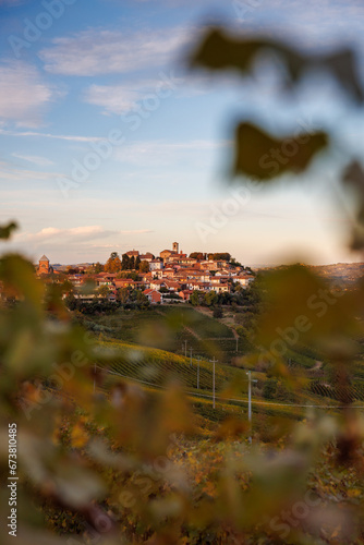 vineyards near Verduno in Barolo, Piedmont in autumn