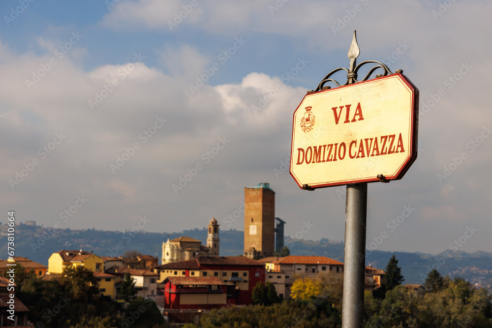 Ταπετσαρία medieval tower Torre del Barbaresco in Piedmont