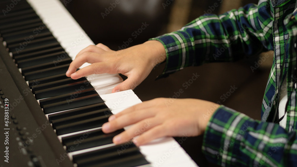 Fototapeta premium Close-up of Piano Practice