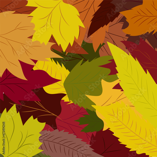 Illustration of fallen autumn leaves used as a pattern