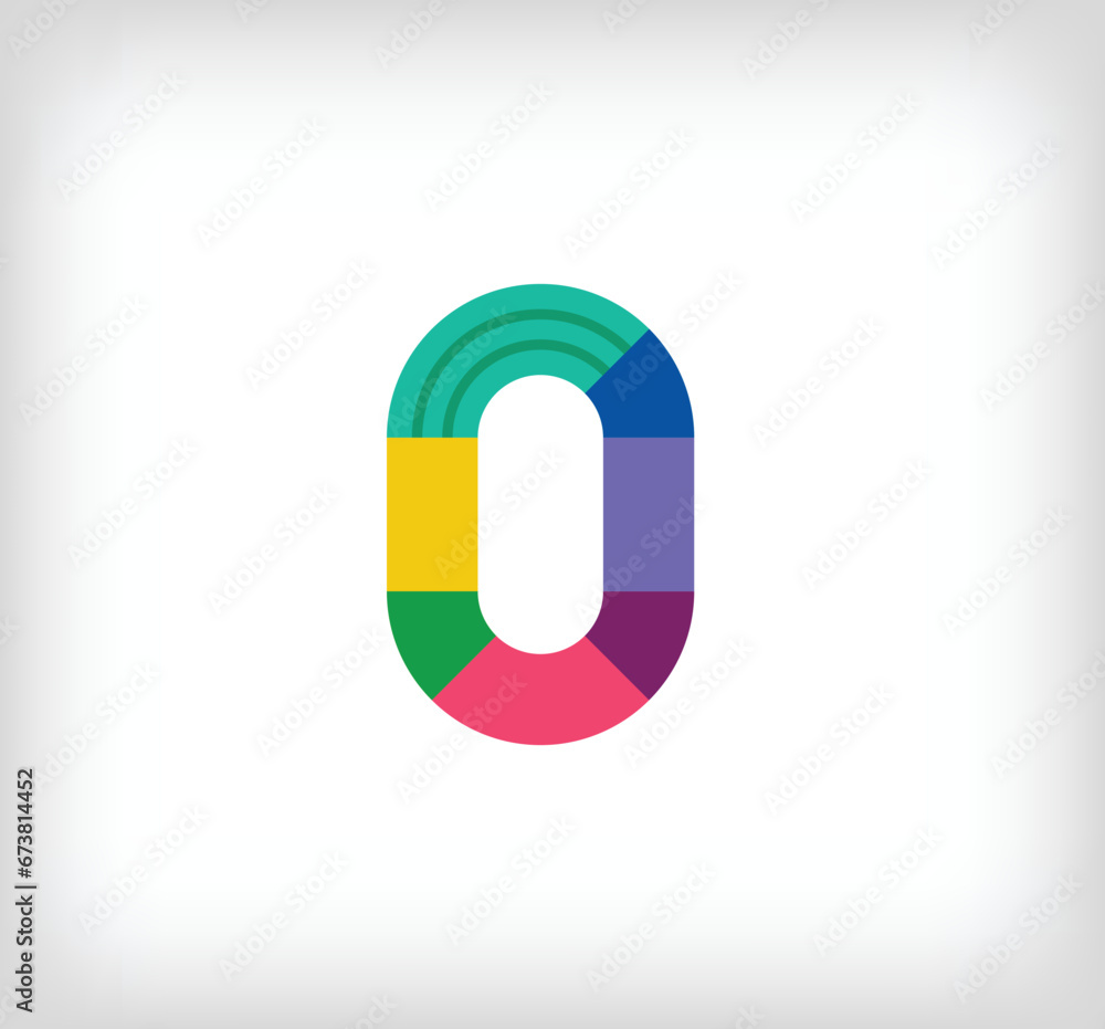 Creative abstract number 0 multicolored linear logo. Modern text lines with new pop art colors. Number alphabet template. Creative education geometric.vector Creative abstract number 0 multicolored linear logo. Modern text lines with new pop art colors. Number alphabet template. Creative education geometric.vector