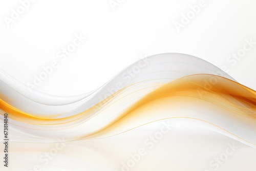 A Serene Dance of White and Orange Waves on a Canvas of Pure White