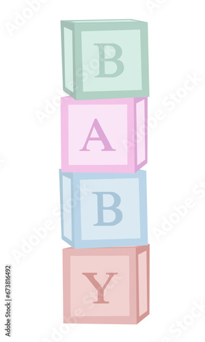 Blocks Boxes Cubes for Baby Shower Party