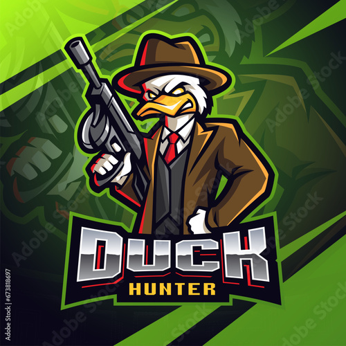 Duck hunter esport mascot logo design