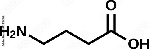 Gamma-aminobutyric acid structural formula, vector illustration