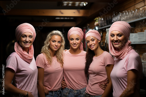 group of women meet after overcoming cancer, international cancer day.