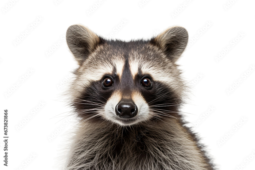 Curious Raccoon with Masked Face -on transparent background