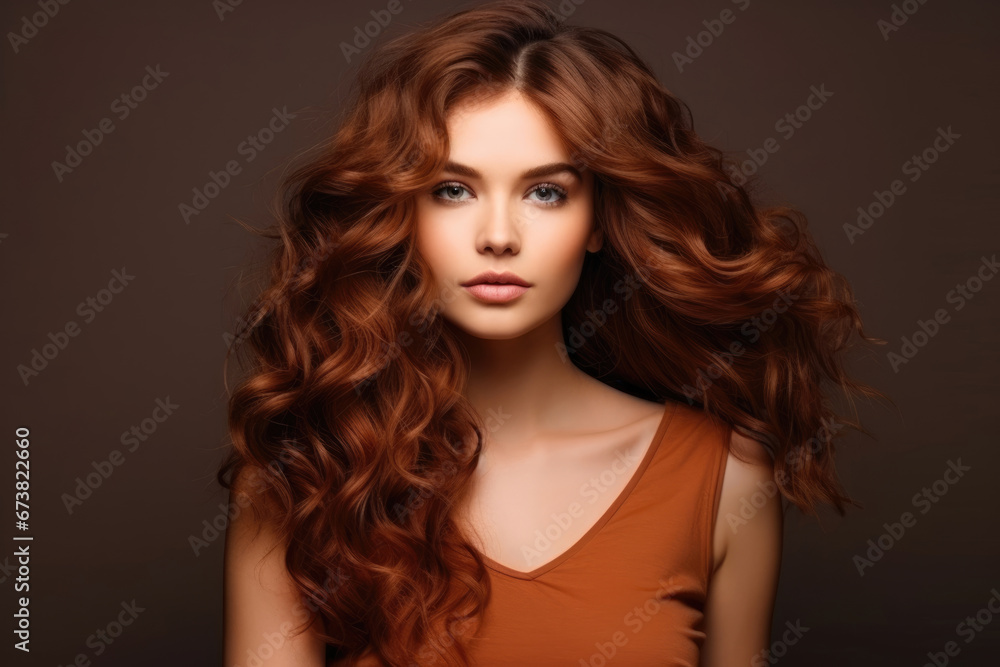 Portrait of young woman with volume hairstyle