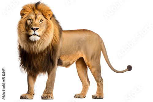 Lion Roaming African Savannah -on transparent background