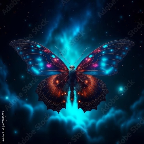 Cosmic butterfly from cosmic clouds.