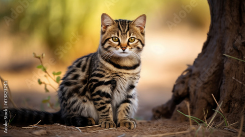 Black-footed cat Felis nigripes is the smallest cat found in Africa.