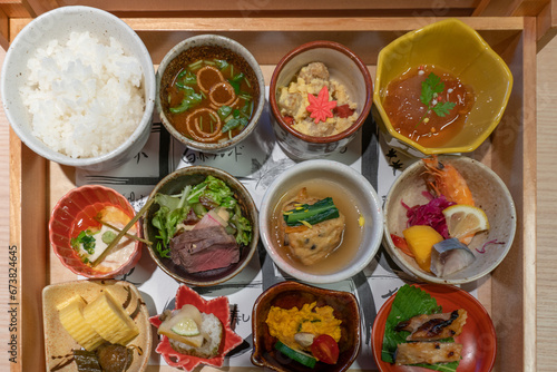You can taste a variety of traditional Japanese food