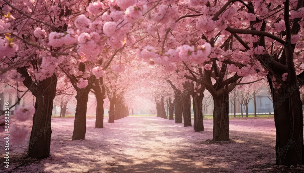 Naklejka premium Cherry Blossom in Bokeh and Blurred Effect