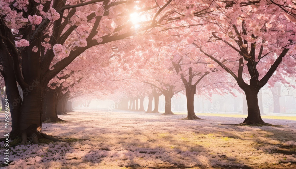 Naklejka premium Cherry Blossom in Bokeh and Blurred Effect