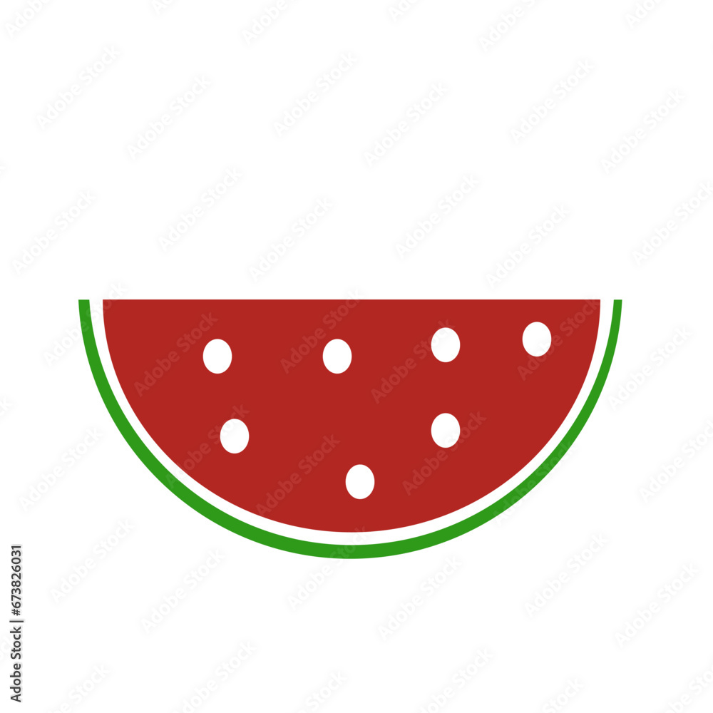 red watermelon slice icon on white background red watermelon slice icon on white background