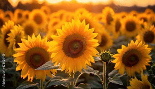 Sunshine of field of flowers